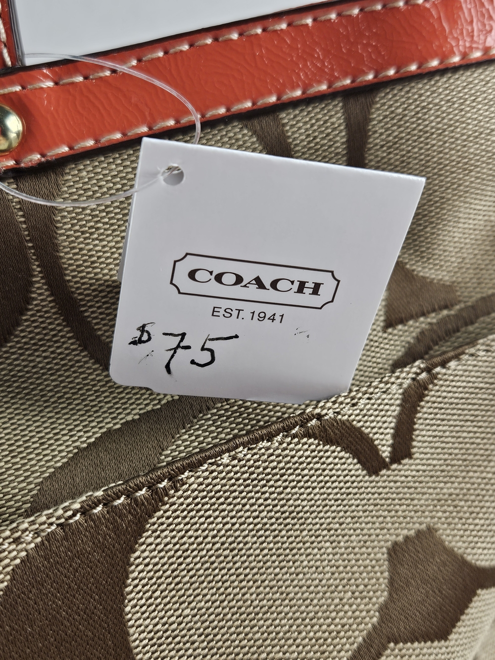 NWT Vintage classic c coach brown and orange purse shoulder tote bag - Picture 5 of 16